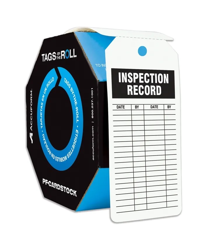 INSPECTION RECORD TAGS 100/RL - Tagged Gloves